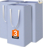 3 Pack Large Laundry Basket, Waterproof & Freestanding Laundry Hamper, by Unknown