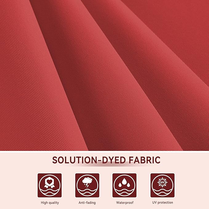 10 X 13 FT Cantilever Outdoor Patio Umbrella with Base Included with Led Lights Large 360° Rotation Double Top Offset Heavy Duty Rectangular Umbrellas for Backyard Outside Deck, Wine Red - Image 7