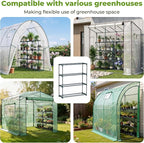 Ohuhu Plant Greenhouse Shelves 4 Tier 2 Pack Extra-Wide Stable Green House Shelving for Outdoor, 35x12x42 Inch Portable Rustproof Metal Shelf Plant Stand Rack Greenhouse Accessories - Image 6