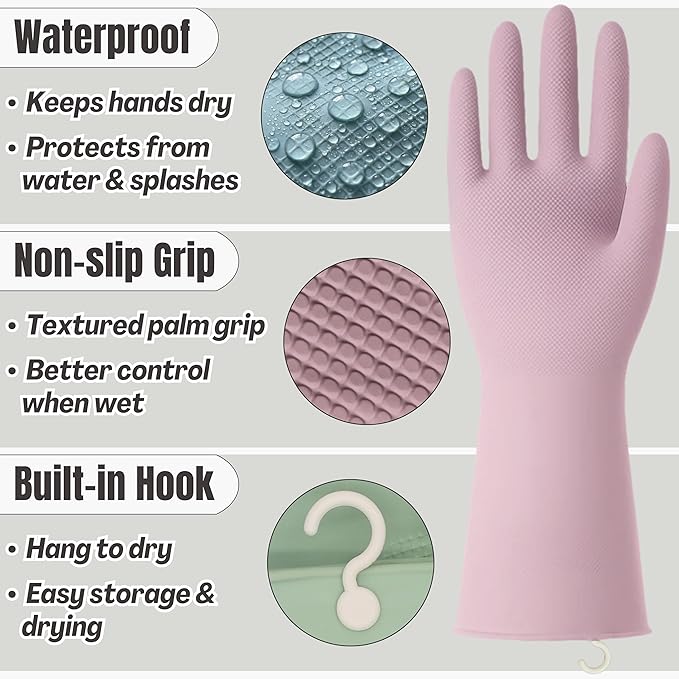IMARU 3 Pairs Dishwashing Gloves - Image 5