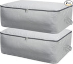 2PCS Durable Cotton Canvas, Soft Space Save Storage Bag Wardrobe Organizer by Omygarden
