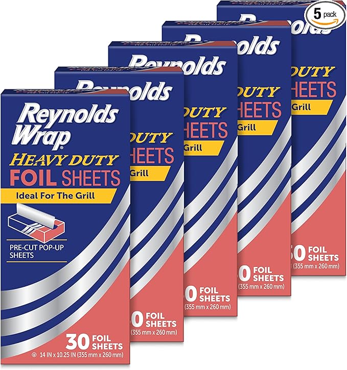 Reynolds Wrap Pre-Cut Pop-Up Heavy Duty Aluminum Foil Sheets, 14 x 10.25 Inches by ReynoldsConsumerProducts