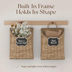 Boho Woven Wall Hanging Basket – Water Hyacinth Flat Back Basket - Image 6
