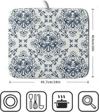 Bohemian Grey Retro Dish Drying Mat - Image 2