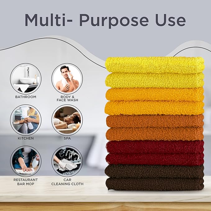 DecorRack 20 Pack 100% Cotton Wash Cloth, Luxurious Soft, 12 x 12 inch Ultra - Image 2