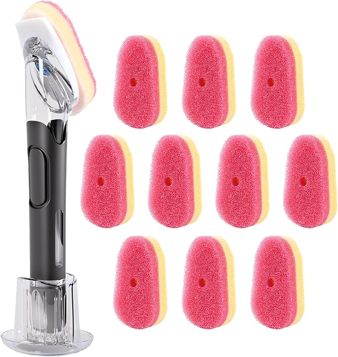 Soap Dispensing Replacement Dish Brush Storage Set by RIMAY