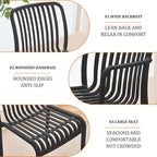 Patio Chairs Set of 4, All-Weather Stackable Outdoor Dining Chairs with Curved Back, Patio Dining Chairs for Patio, Deck, Porch, Backyard, Restaurant, Cafe, Black - Image 4