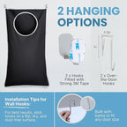Hanging Laundry Hamper Bag XL 40x22", Space Saving over the Door Storage Bags - Image 6
