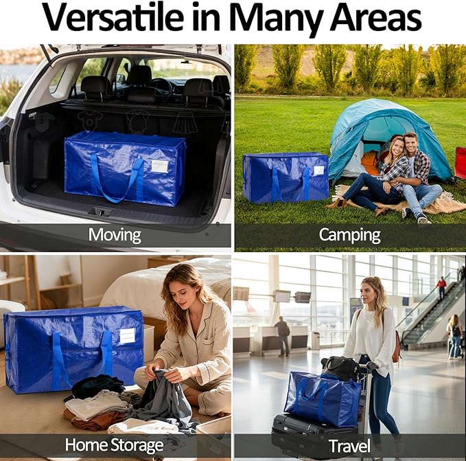 2 Pack Heavy Duty Storage Bags, Reinforced Handles and Zippers, Organizing Bags - Image 8