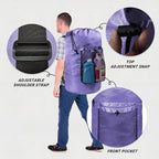 Laundry Bag with Shoulder Straps and Mesh Pocket Laundry Backpack Large - Image 3