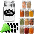 ComSaf Small Glass Jars with Airtight Lid Set of 12, Spice Jars 8 oz, Mason Jar by ComSaf