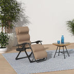 Best Choice Products Oversized Zero Gravity Chair, Folding Outdoor Patio Recliner, XL Anti Gravity Lounger w/Removable Cushion, Cup Holder, Side Tray, 350lb Capacity - Wheat - Image 2