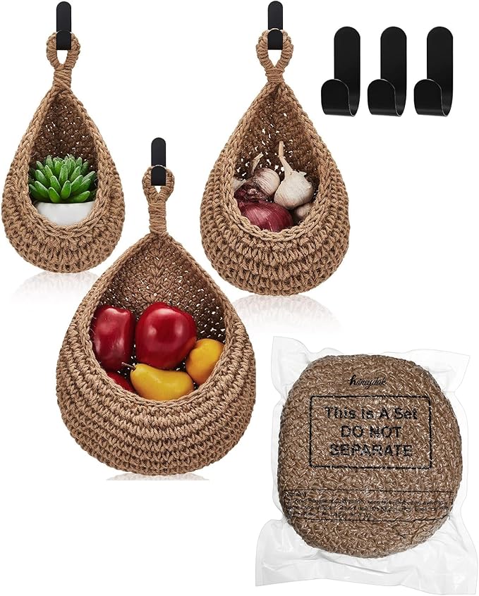 Honeydak Boho Decor Hanging Wall Baskets - Image 7