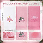 3 Pcs Pink Christmas Hand Towels - Image 3