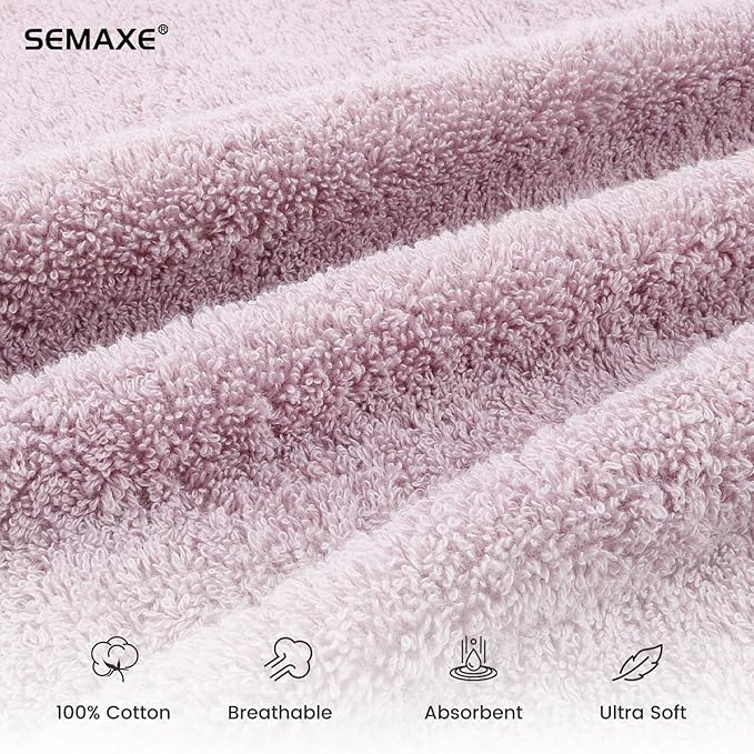 SEMAXE Purple Hand Towels for Bathroom, 100% Cotton Towels - Image 3