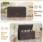 Greesum 100 Gallon Resin Deck Box Large Outdoor Storage Boxes with Cushions for Garden Tools, Patio Furniture Pillows, Pool Supplies, Dark Brown - Image 6