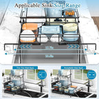 2 Tier Dish Drying Rack, Large Extendable Dish Racks - Image 5