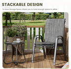 UDPATIO Patio Chairs Set of 2, Stackable Outdoor Dining Chairs with High Back, Breathable Textilene Fabric Outdoor Chair All Weather, 350LBS Capacity for Garden, Backyard (Dark Grey) - Image 4