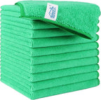 HOMEXCEL Green Microfiber Cleaning Cloth, 12 Pack Premium Microfiber Towels by HOMEXCEL