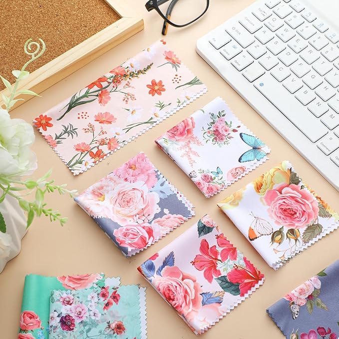 Sinmoe 20 Pcs Microfiber Cleaning Cloth Elegant Flower Design Microfiber Cloth - Image 7