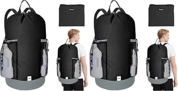 BALEINE 120L Laundry Bag Backpack, 900D Oxford Fabric Large Travel Laundry Bags by BALEINE