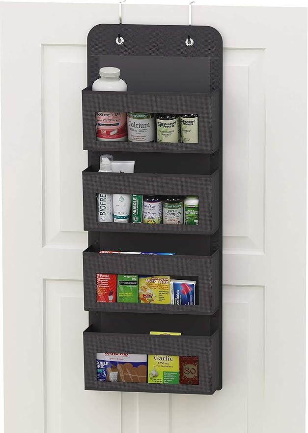 Simple Houseware 4 Clear Window Pocket Over Closet Door Storage Hanging - Image 3