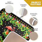 Giwawa Tropical Flamingo Dish Drying Mat Palm Leaves Absorbent Dishes Drainer - Image 4