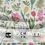Spring Floral Hand Towels for Bathroom Set of 2 Pink Flowers Sage Green Leaves - Image 3