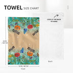 Dragonfly Floral Kitchen Towel Decorative Set of 2 Soft Absorbent Hand Towels - Image 2