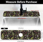 2 Pcs Kitchen Sink Splash Guard Faucet Mats Vintage Fern and Berries Pattern - Image 2