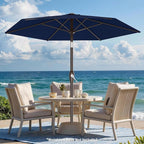 AreShark 7.5FT Patio Umbrella Table Market Umbrella with 6 Sturdy Ribs, Button Tilt/Crank Heavy-Duty Round Outdoor Umbrellas for Garden, Deck, Backyard,and Pool, Navy - Image 7