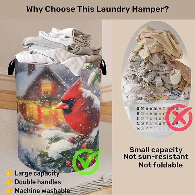Red Cardinal Cottage Foldable Laundry Hamper - Image 3