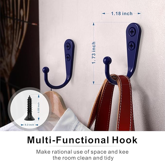 15-Pack Coat Hooks with 30 Screws | Heavy Duty Wall Mounted - Image 7