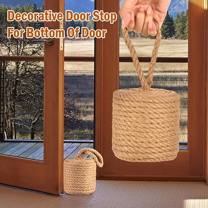 Decorative Door Stoppers for Bottom of Door4 lb Rope Knot Door Stop Weighted - Image 6
