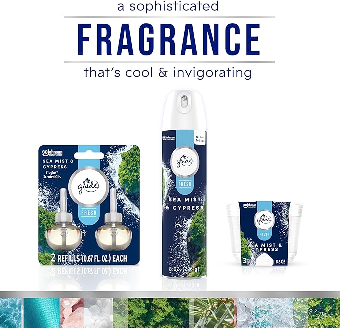 Glade PlugIns Refills Air Freshener, Sea Mist & Cypress, Scented and Essential - Image 7