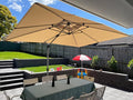 PURPLE LEAF 9' X 12' Patio Umbrella Outdoor Rectangle Umbrella Large Cantilever Umbrella Windproof Offset Heavy Duty Sun for Garden Deck Pool Patio, Beige by PURPLELEAF