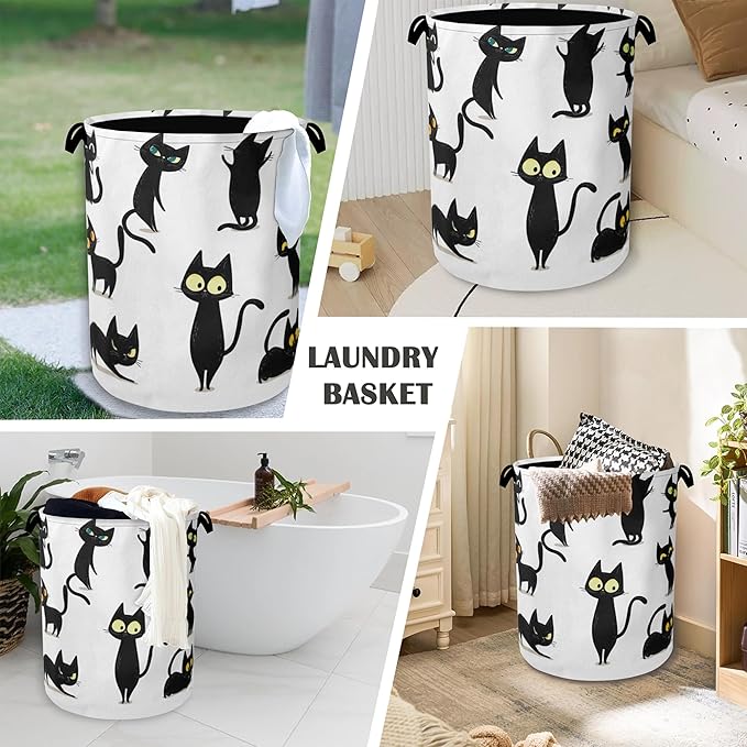 Funny Black Cat Laundry Hamper, Dirty Clothes Laundry Basket - Image 4