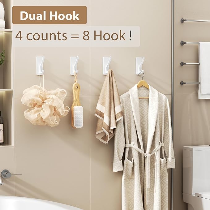 Self Adhesive Towel Hooks: Extra Strong 13LB, Stainless Hook - Image 3