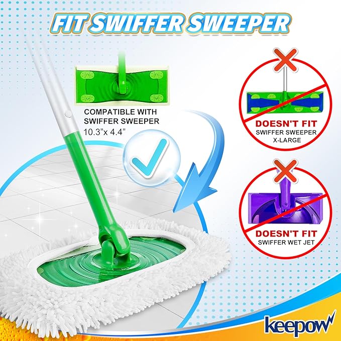 KEEPOW Reusable Microfiber Mop Pads Compatible - Image 2