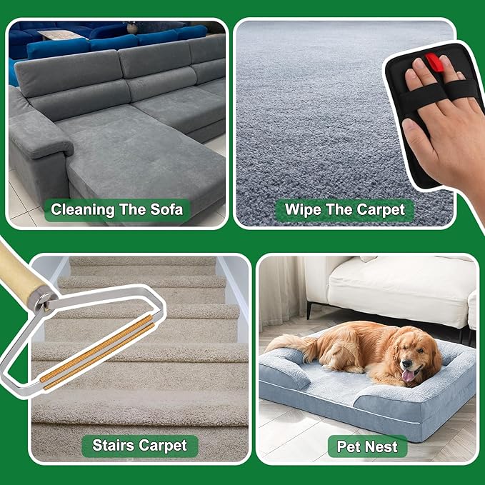 3 in 1 Carpet Rake for Pet Hair Removal, Reusable Pet Hair Remover Broom - Image 4