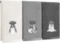 3 Pcs Highland Cow Hand Towels Bathroom Decor Highland Cow White and Gray by Unknown
