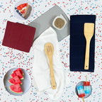 Patriotic Red White Navy Blue Kitchen Hand Dish Towels Oversized 28"x18" - Image 4