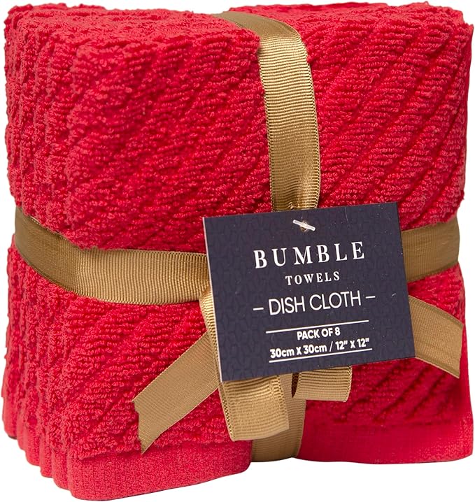 Bumble Towels Premium Kitchen Dish Cloths | 8 Pack | Diagonal Deluxe Dish Cloth - Image 3