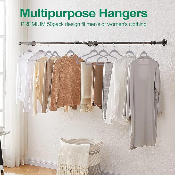 Plastic Coat Hangers 50-Pack, Space Saving Closet Hangers - Image 7