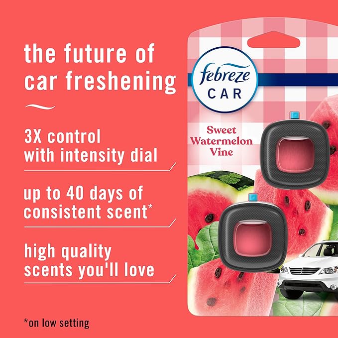 Car Air Freshener Vent Clip Sweet Watermelon Vine Scent, .13 oz Total - Image 2