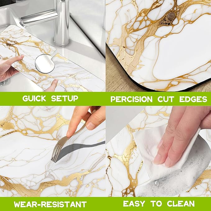 Kitchen Sink Splash Guard Faucet Mat Super Absorbent Fast Drying Mat Guard - Image 5