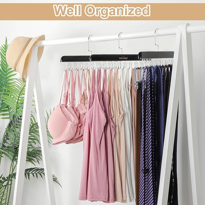 TOPIA HANGER Bra Hanger for Closet, 2 Pack Tank Top Hangers 40 Hooks Capacity - Image 6