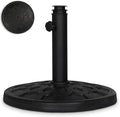 Backyard Expressions 20 lb Round Patio Umbrella Base – Heavy Duty Resin-Coated Calcium Carbonate Stand with Adjustable Pole Adapters Fits 1.5"–2" Poles, Weather-Resistant, Black Finish by BackyardExpressions