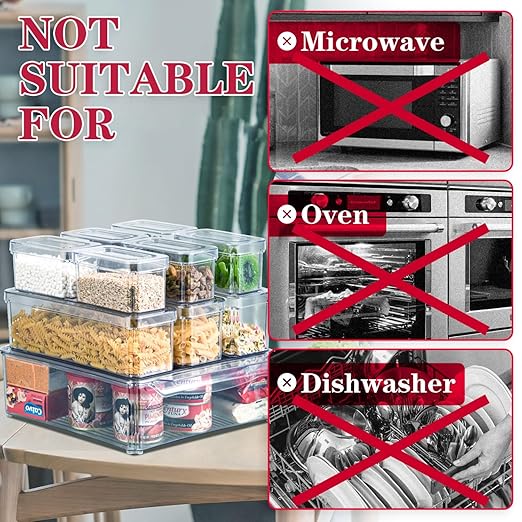 POMEAT 10 Pack Fridge Organizer, Stackable Refrigerator Organizer Bins - Image 2