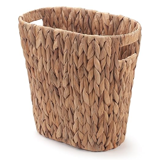 Bathroom Trash Can, Handwoven Wicker Trash Can by YANGQIHOME
